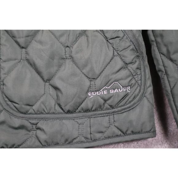 Eddie Bauer Jacket Womens Medium Green Quilted Full Zip Lightweight Outdoor Coat - Picture 2 of 5